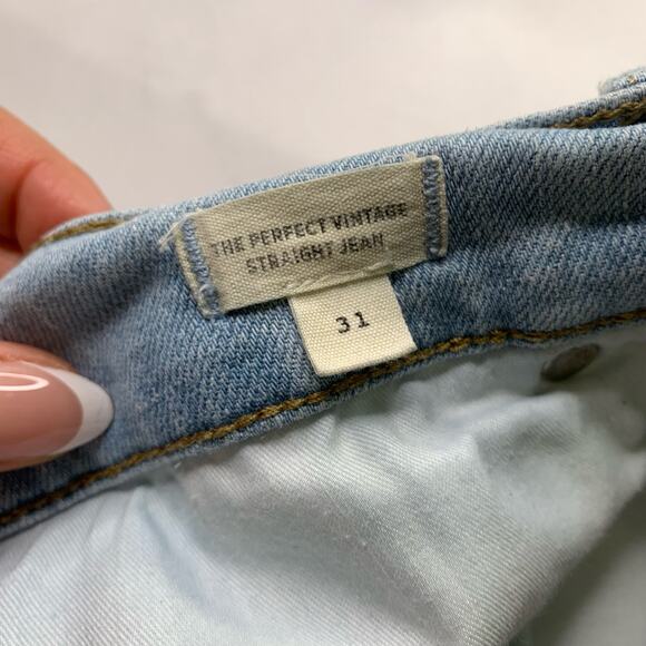 Madewell The Perfect Vintage Straight Jeans Size 31 light Wash High Rise y2k - Picture 10 of 16